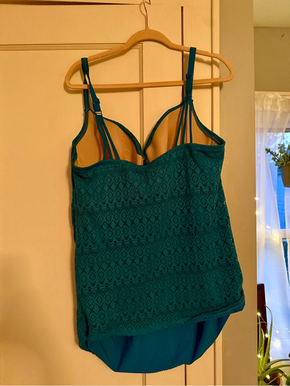Cacique Teal Crochet Swim Top - Picture 4 of 4